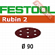 Шлифовальные круги FESTOOL Rubin 2 STF D90/6 P80 RU2/50