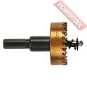 Коронка по металлу HSS TiN 38 мм цилиндрический хвостовик 8 мм ELITECH 1820.141100
