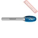 Борфреза твердосплавная с покрытием Blue-Tec форма E 8х15х6х60 мм насечка HP-6 KARNASCH 11.5044-025